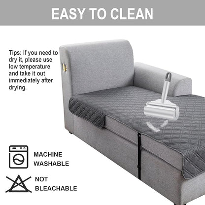 Genina L Shape Couch Cover, Sectional Couch Chaise Covers, Waterproof Washable - Image 6