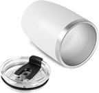 VEGOND Stainless Steel 12 oz Tumblers bulk Vacuum Insulated Double Wall Travel Tumbler with Lid and Straw Reusable Tumbler,White 6 pack