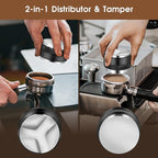 51mm Espresso Accessories Kit, Coffee Distributor and Tamper Leveler, WDT Tool and Dosing Funnel Set Fits 51 mm Espresso Machines and Portafilters