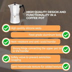 Aluminum 9 Cup 450ml Moka Pot Express Coffee Maker Stovetop Espresso Percolator Coffeemaker Italian Classic Style Brewing Greca Cafe Mocha Machine for Cafeteras Lover Camping Travel and Home Use 15oz