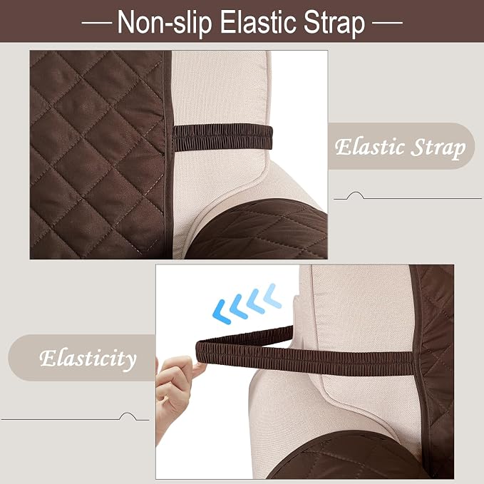 Reversible Loveseat Couch Sofa Covers, Chocolate | Loveseat Covers - Image 6