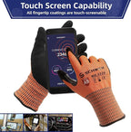 Schwer ProGuard Highest Level Cut Resistant Work Gloves PR3326 for Extreme Protection，ANSI A9 Cut Gloves with Reinforced Thumb, Non Slip, Non PFAS, Durable, Touch-screen, Orange 120 Pairs, L