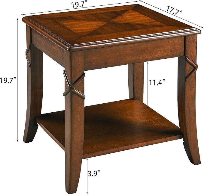 Mid-Century Modern Living Room Coffee Table Set, 2-Piece Solid Wood Living Room - Image 5