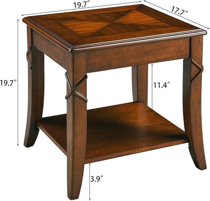 Mid-Century Modern Coffee Table Set of 3, 3-Piece Solid Wood Living Room Table - Image 6