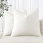 MIULEE Decorative Linen Euro Sham Pillow Covers 24x24 Cream White | Boho by MIULEE