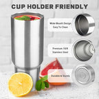 40 oz Tumbler with Lids and Straws, Stainless Steel Insulated Coffee Tumbler, Double Wall Vacuum Insulated Travel Mug Cup, Leakproof Thermal Coffee Cup for Hot and Cold Drinks (Silver)