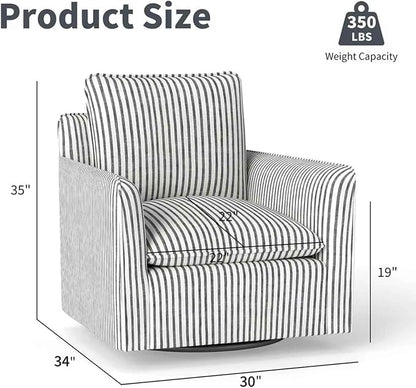 INZOY Swivel Accent Chair Set of 2, Upholstered Square Chair, Swivel Barrel - Image 2