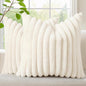 decorUhome Fall Faux Fur Throw Pillow Covers 20x20 Set of 2 Cream White | by decorUhome