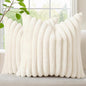 decorUhome Fall Faux Fur Throw Pillow Covers 18x18 Set of 2 Cream White | by decorUhome