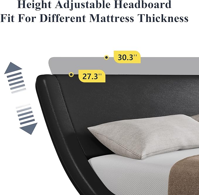 Allewie King Size Upholstered Platform Bed Frame - Image 4