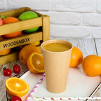 LITOPAK 100 Pack 16 oz Kraft Paper Coffee Cups for Water, Juice, and Tea, Disposable Hot Coffee Cups for Home, Restaurant, Store, and Cafe