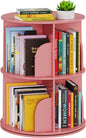 SpaceAid 2 Tier Rotating Bookshelf Tower, Spinning Bookcase Lazy Susan by SpaceAid