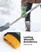 Waterproof Winter Gloves with Grip, Balaena Freezer Gloves for Light Duty Work & Outdoor Adventure, Hiking, Farming, Washing, Ice Fishing, Green, Large