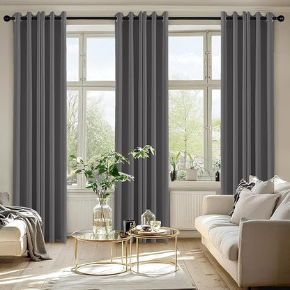 MIULEE Blackout Curtains for Bedroom 2 Panels 40 x 72 Inch Long Gray | Thermal - Image 6