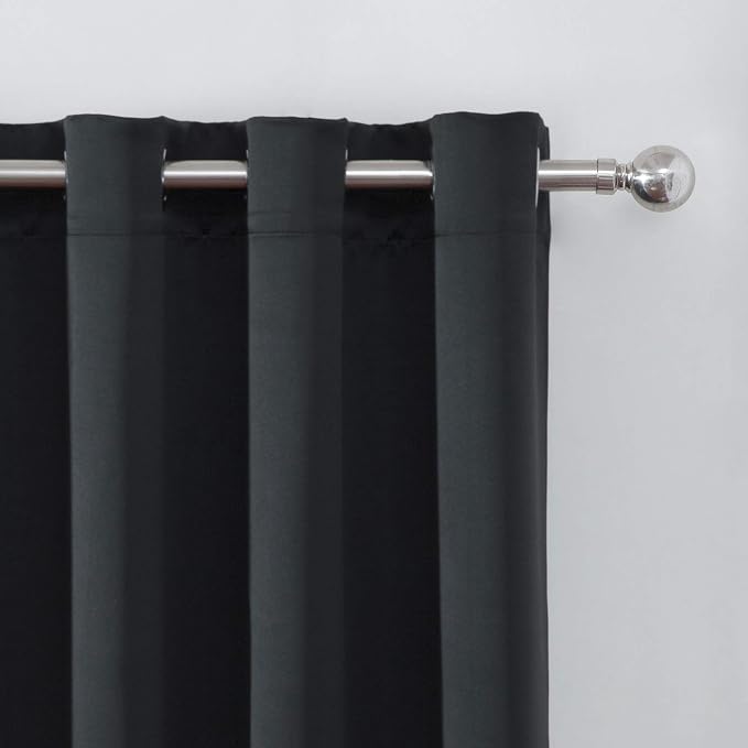 Blackout Curtains 66 x 95 inch/Black Curtains Set of 2 Panels/Thermal Insulated - Image 7