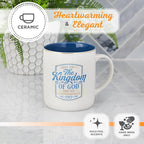 Christian Art Gifts Royal Blue Ceramic Coffee Mug – 14 oz. Lead and Cadmium-free, Non-toxic Inspirational Scripture Coffee and Tea Mug for Women with Bible Verse: The Kingdom of God – Matthew 6:33
