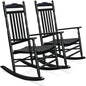 VINGLI Wooden Rocking Chair Outdoor Set of 2, Patio Rockers by VINGLI
