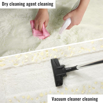 White Fluffy Washable Area Rugs - Image 9