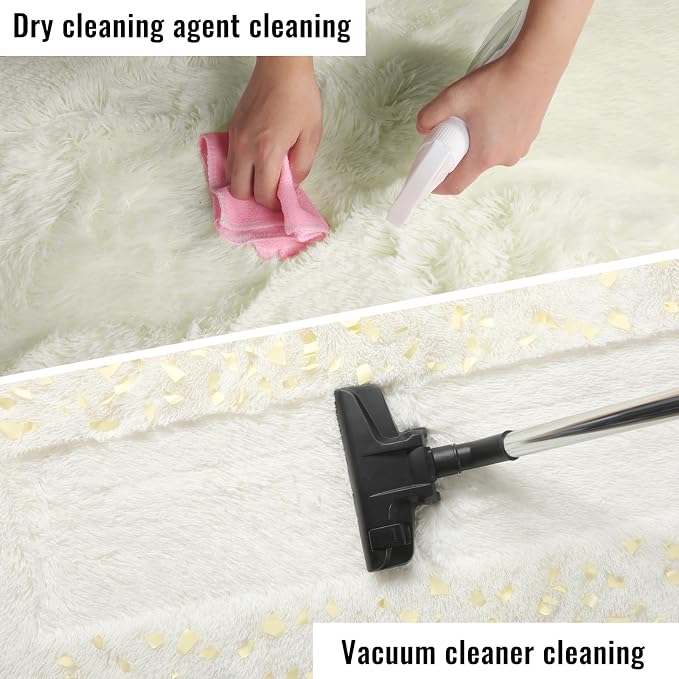Fluffy Shag Area Rugs for Bedroom Living Room, Cream White Super Soft Fuzzy - Image 8