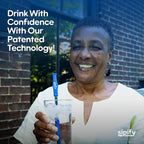 Flow-Limiting Dysphagia Straw for Safe Drinking | Adaptive Drinking Aids for Elderly & Dysphagia Patients | Reusable Stainless Steel Straw with Soft Silicone Tip | Dishwasher Safe | 2 Pack