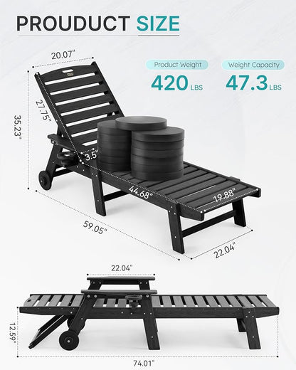 Patio Chaise Lounge Chair Outdoor - Image 2