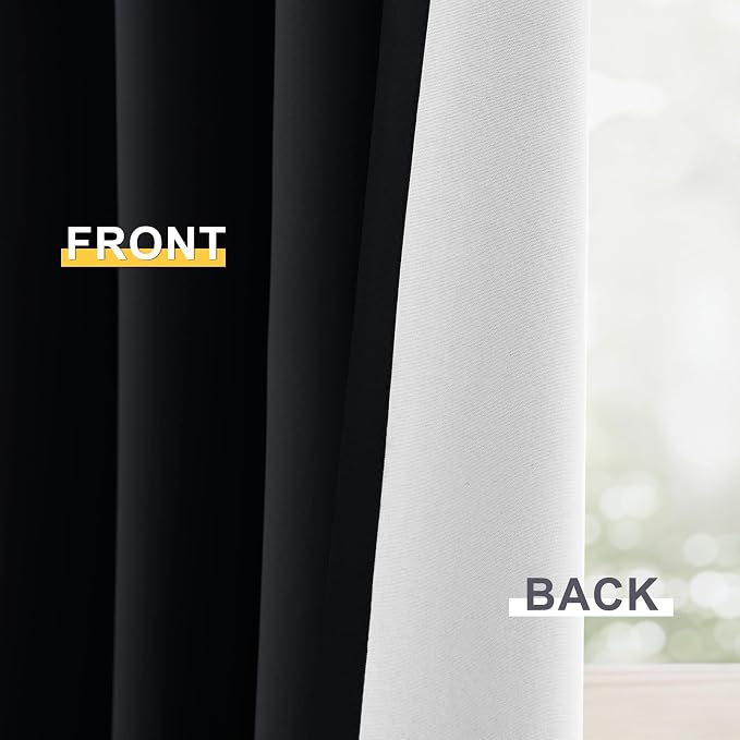 Yakamok Black 100% Blackout Curtains 63 Inches Long - Image 6
