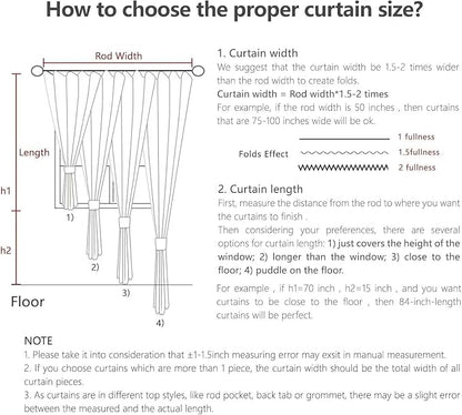 Joydeco Linen Curtains 72 Inch Length 2 Panels Set, Light Filtering Curtains - Image 9