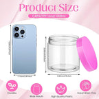 Patelai 4 Pieces Round Wide-mouth Leak Proof Plastic Container Jars with Lids for Travel Storage Makeup Beauty Products Face Creams Oils Salves Ointments DIY Making(16 Ounce,Pink)