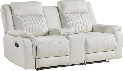 Lexicon Manual Double Reclining Loveseat, Polished Microfiber Manual Wall - Image 9