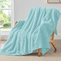 BEDELITE Striped Fleece Throw Blanket, Cloud Blue, Soft Cozy, Lightweight Warm by BEDELITE