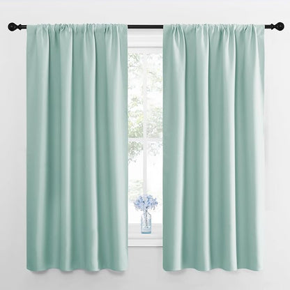 NICETOWN Blackout Curtains for Bedroom, Aqua Blue, 1 Pair, 42 by 45-inch by NICETOWN