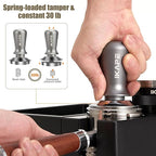 IKAPE 45mm Espresso Tamper, Premium Barista Coffee Tamper with Calibrated Spring Loaded, 100% Flat Stainless Steel Base Tamper for Espresso Machine