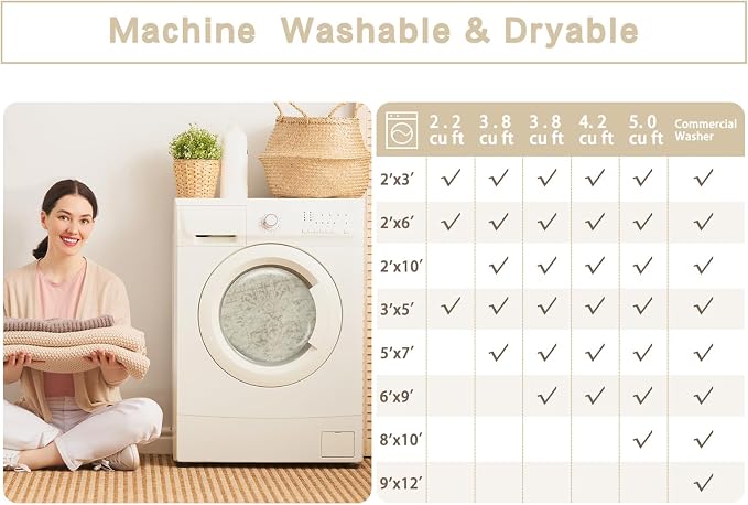 Washable Rugs 10x14 Area Rugs for Living Room, Dining Room Carpet | Ultra Soft - Image 9