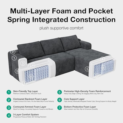 Novilla L-Shape Sectional Couches - Image 4