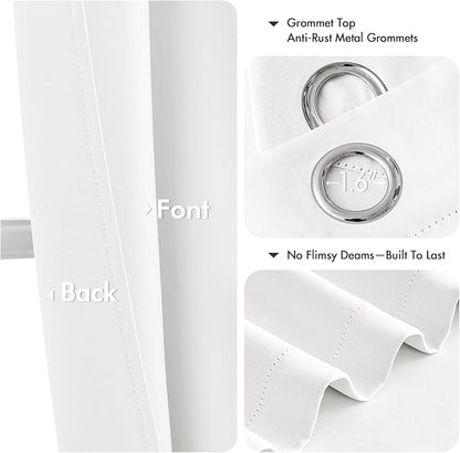 MIULEE Blackout Curtains for Bedroom 2 Panels 50 x 84 Inch Long Pure White | - Image 4