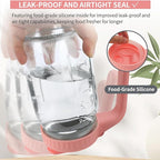 32oz Glass Pitcher with Lid &Pour Spout - 1 Quart Breastmilk Pitcher Double Leak Proof, Creamer Container for Sun Tea, Juice, Cold Brew Coffee, Breastmilk Storage Container -Pink Lid