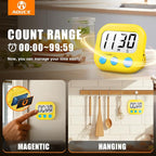2 Pack Digital Kitchen Timer for Cooking Big Digits Loud Alarm Magnetic Backing Stand Cooking Timers for Baking Yellow