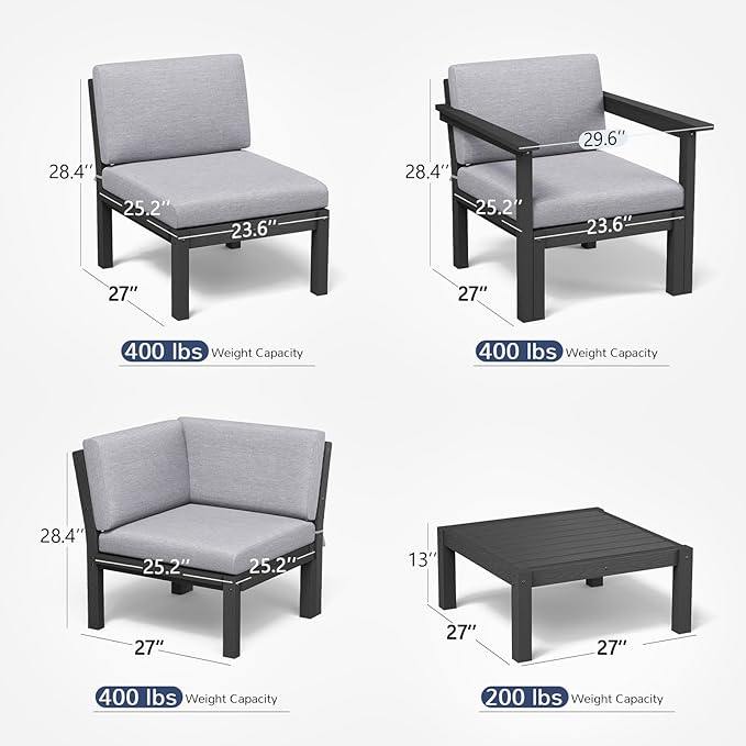 Stoog 8-Piece Patio Sectional Sofa Set, L-Shaped Modular Outdoor Furniture Set - Image 2