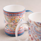 Maison d' Hermine Coffee Mug with Handles Fine Bone China Mugs Pack of One Tea Cups for Hot Beverages Cappuccino Latte Home Restaurant Office Perfect for Gift (Indian Floral - Butta, 15 Ounce)