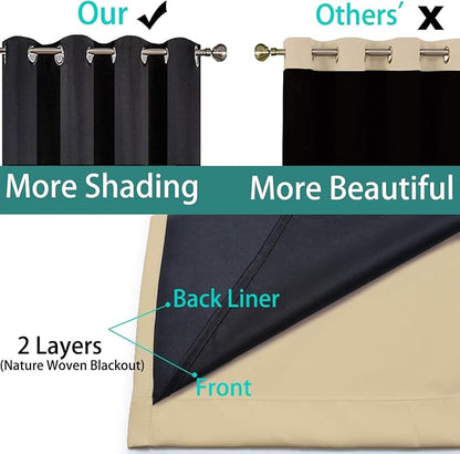 Yakamok Black 100% Blackout Curtains 63 Inches Long - Image 5