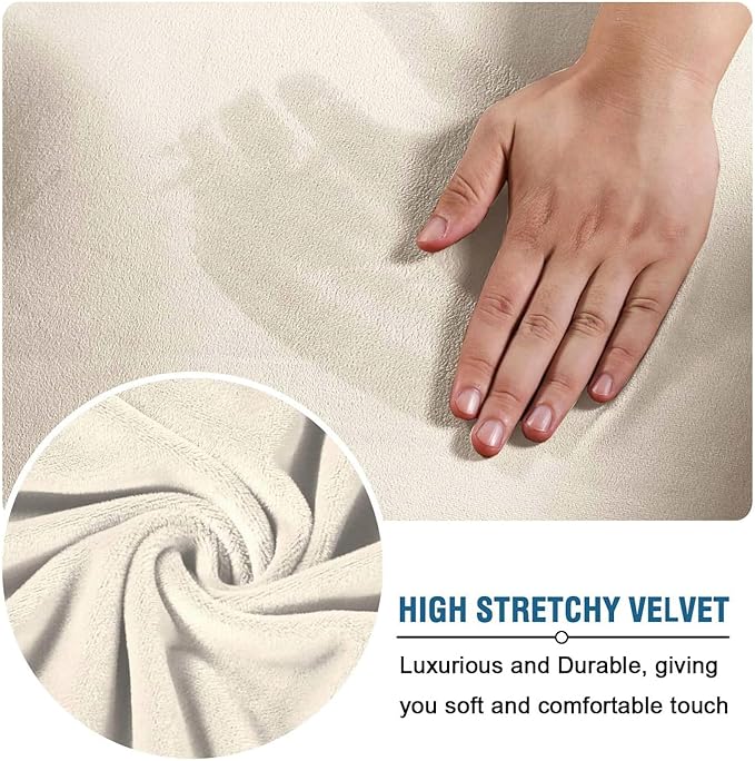 H.VERSAILTEX Modern Velvet Plush 4 Piece High Stretch Sofa Slipcover Furniture - Image 5