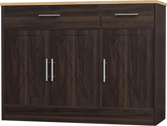 Shintenchi Modern Farmhouse Sideboard Buffet Cabinet, Barn Doors Buffet Cabinet by Shintenchi%7CFurnitureMadeforRealLife