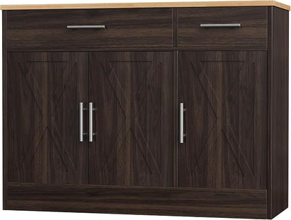 Shintenchi Modern Farmhouse Sideboard Buffet Cabinet, Barn Doors Buffet Cabinet by Shintenchi%7CFurnitureMadeforRealLife