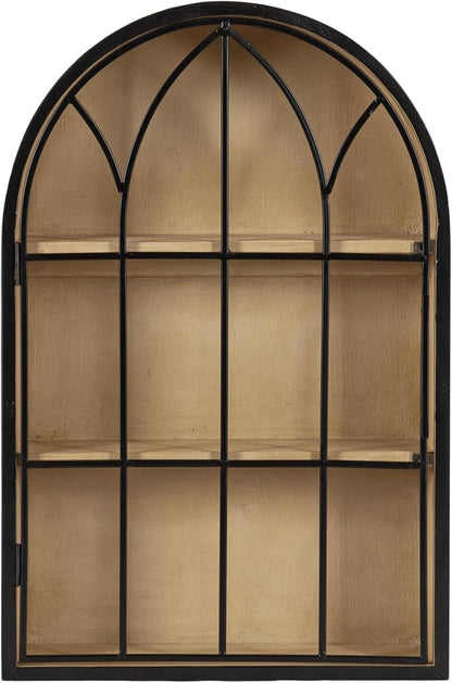 Kate and Laurel Megara Decorative Wooden Hanging Arched Wall Cabinet - Image 8
