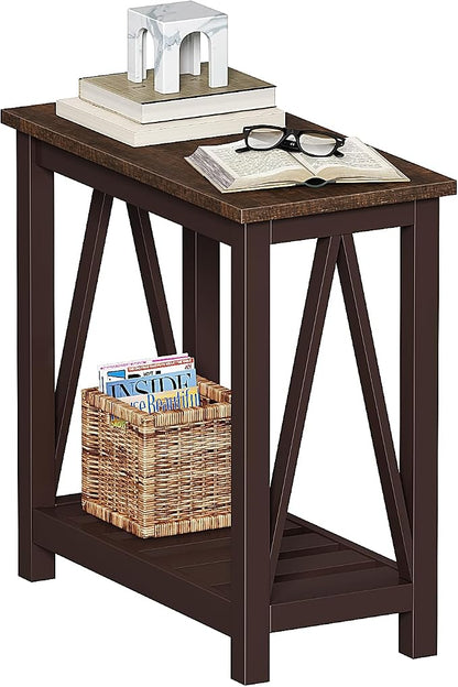 ChooChoo Farmhouse End Table, Rustic Vintage Narrow End Side Table by ChooChoo