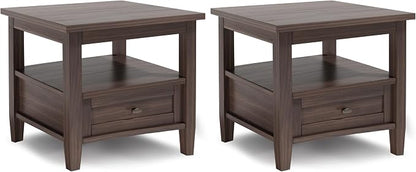 SIMPLIHOME Warm Shaker Solid Wood 20 inch Wide Transitional-Style End Tables in by SimpliHome