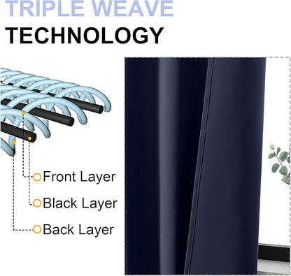 Simplebrand Navy Blue Blackout Curtains - Image 5