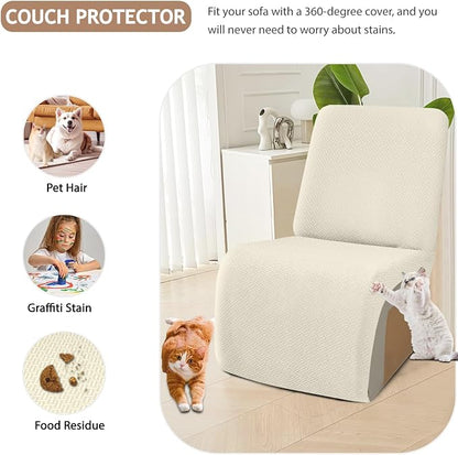 ALIECOM 100% Waterproof Recliner Sectional Couch Covers L Shape Stretch Corner - Image 6