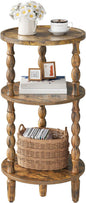 HOOBRO Round Side Table for Small Space, 3-Tier Small Round End Table by HOOBRO