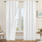 White 100% Blackout Linen Curtains 84 Inches Long by LAMIT